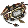 Gnova Platinum Top Genuine Leather Bracelet Watch Women Charm Leaf Butterfly Ethnic Geneva Style Urban Girl Fashion Para Dama