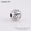 Globe Clip Fits for European Bracelets Gobal Map Clip Stop Bead Sterling Silver Jewelry Original Women DIY Jewelry Findings