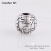 Globe Clip Fits for European Bracelets Gobal Map Clip Stop Bead Sterling Silver Jewelry Original Women DIY Jewelry Findings