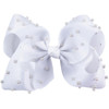 7 Inch White Pearl Ribbon Hair Bow With Clip Big Bowknot Hairpins Girl Barrettes Large Colorful Bow Hair Clip