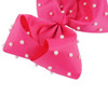 7 Inch White Pearl Ribbon Hair Bow With Clip Big Bowknot Hairpins Girl Barrettes Large Colorful Bow Hair Clip