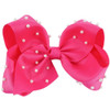 7 Inch White Pearl Ribbon Hair Bow With Clip Big Bowknot Hairpins Girl Barrettes Large Colorful Bow Hair Clip