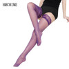 7 colors Thigh High Sexy Stockings Lace Silicone Stay Up Transparent Pantyhose For Women Medias Over The Knee Socks ZB-H005