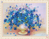 60X45cm Blue Vase DIY Ribbon Embroidery 3D Embroidery Print Cross Set Needlework Unfinished Wall Painting Craft Gift