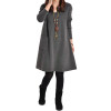 5XL Plus Size Womens Clothing 2018 Autumn Winter Women Pockets Dress Long Sleeve Solid O Neck Loose Dress Casual Ukraine Vestido