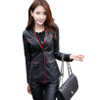 5XL plus size women clothing Women 's short paragraph of small jacket motorcycle clothing Leather jacket women coat female coats