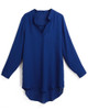 5XL Plus Size Women Chiffon Shirt V Neck Pockets Roll up Long Sleeves Asymmetrical Solid Loose Casual Blouse Tunic Shirt female