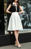 5XL Plus Size Skirt High Waisted Skirts Womens White Knee Length Bottoms Pleated Skirt Saia Preta Pink Black Red Blue 2018