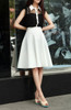 5XL Plus Size Skirt  High Waisted Skirts Womens White Knee Length Bottoms Pleated Skirt Saia Preta Pink Black Red Blue 2017