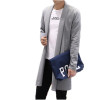5xl Plus Size men's pure color long thin cardigan sweater/thin body big size sweater 2017 spring autumn fashion cardigan