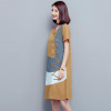 5XL Plus Size Loose Casual Summer Office Maxi Long Dress Women Vintage Patchwork Cotton Linen Dress Vestido 2018 Fashion Dresses