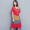 5XL Plus Size Loose Casual Summer Office Maxi Long Dress Women Vintage Patchwork Cotton Linen Dress Vestido 2018 Fashion Dresses