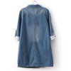 5XL Plus size 2016 Korean Casual Denim Patchwork Overcoats Vintage Loose Long Jeans Coat Spring Autumn Jeans Trench Coat