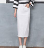 5XL High Waist Pockets Straight Denim Long Skirt Casual Summer Vintage Jupe Femme High Quality Plus Size Denim Skirts TT2412