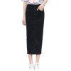 5XL High Waist Pockets Straight Denim Long Skirt Casual Summer Vintage Jupe Femme High Quality Plus Size Denim Skirts TT2412