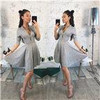 2018 Autumn Fashion Women Bust Zippers Dress Solid Pleated V-neck Sexy Ladies Dresses Evening Party Bodycon Mini Dress vestidos