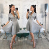 2018 Autumn Fashion Women Bust Zippers Dress Solid Pleated V-neck Sexy Ladies Dresses Evening Party Bodycon Mini Dress vestidos