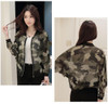 2017Women Fashion Camouflage Print Bomber Basic Coat Long Batwing Sleeve Casual Slim Outfit Autumn Thin Zipper Jacket Ropa Mujer