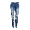Boyfriend Jeans Women Pencil Pants Trousers Ladies Casual Stretch Skinny Jeans Female Mid Waist Elastic Holes Pant Fashion 2016