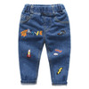 Boy sembroidery jeans 2017 Fashion Boys Jeans for Spring Fall Children's Denim Trousers Kids Blue Designed Pants free shipping