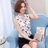BIBOYAMALL Women Blouse Fashion 2017 Summer Chiffon Blouse Plus Size Sleeveless Print Casual Shirt Tops Women Work V-neck Blusa