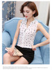 BIBOYAMALL Women Blouse Fashion 2017 Summer Chiffon Blouse Plus Size Sleeveless Print Casual Shirt Tops Women Work V-neck Blusa