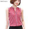 BIBOYAMALL Women Blouse Fashion 2017 Summer Chiffon Blouse Plus Size Sleeveless Print Casual Shirt Tops Women Work V-neck Blusa