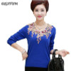 2017 Autumn Winter New Style Middle-aged Women Wool Sweater High-quality Large Size Mother Loaded Long-sleeved warm softsweater