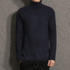 2017 Autumn Winter New Solid Turtleneck Fashion Mens Knitted Sweaters Pull Homme Pullovers Casual Sweater Men Sueter Hombre