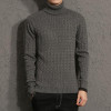 2017 Autumn Winter New Solid Turtleneck Fashion Mens Knitted Sweaters Pull Homme Pullovers Casual Sweater Men Sueter Hombre