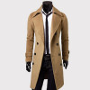 2017 Autumn Winter Men's Fashion Casual Double Breasted Long Trench Coat Jacket Pea Coat Business Overcoat British Style