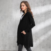 2017 Autumn winter long black hooded jacket coat sweater Cardigan women Outwear long sleeve knitted trench female coat femme