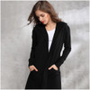 2017 Autumn winter long black hooded jacket coat sweater Cardigan women Outwear long sleeve knitted trench female coat femme