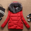 2017 Autumn Winter Jacket Women Parkas for women Thick Warm Wadded Jackets and coats With a Hood Large Faux Fur Collar Coat