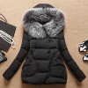 2017 Autumn Winter Jacket Women Parkas for women Thick Warm Wadded Jackets and coats With a Hood Large Faux Fur Collar Coat