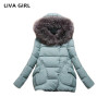 2017 Autumn Winter Jacket Women Parkas for women Thick Warm Wadded Jackets and coats With a Hood Large Faux Fur Collar Coat