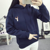 2017 Autumn Winter Hoody Fashion Deer Embroidery Hooded Tracksuits Hoodies for Women Casual Sweatshirts Hoodie Harajuku Svitshot