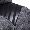 2017 Autumn Winter Hoodies Men Zipper Slim Fit Hoodie PU Patchwork Fleece Cardigan Jacket Hip Hop Mens Hooded Sweatshirt Sudader