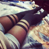 2017 Autumn Winter Black Striped Sexy Stocking Women Girls Temptation Sheer Mock Suspender Tights Pantyhose Stockings