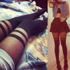 2017 Autumn Winter Black Striped Sexy Stocking Women Girls Temptation Sheer Mock Suspender Tights Pantyhose Stockings