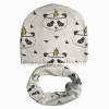 2017 Autumn Winter animal print Cotton Baby Hat scarf Girl Boy beanies Toddler hat scarf set Kids Caps baby child cap