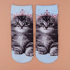3D Printed Low Cut Socks Girls Cute Cartoon Cat Animal Funny Cotton Socks Women Xmas Autumn Winter Warmer Socks
