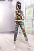 3D Colored Flower Flare Decorated Embroidered Jeans Female Pencil Stretch Denim Pants Slim Skinny Trousers Jeans Women