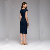 2018 Spring Summer dress Women Dot Print Slim dress Short Sleeve Office Business Dress Elegant Sheath Party Vestidos