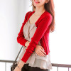 2018 spring New women's Korean autumn sweater sexy tight cardigan Women Slim waist round neck short paragraph cardigan coat