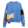2018 Spring New Fashion Women Sweaters Full Sleeve O-Neck Sequined Blue Pullovers Computer Knitted Pageant C-017