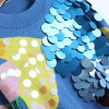 2018 Spring New Fashion Women Sweaters Full Sleeve O-Neck Sequined Blue Pullovers Computer Knitted Pageant C-017