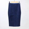 2018 Spring Gray Pink Women Suede Midi Pencil Skirts Causal High Waist Sexy Stretch Ladies Office Work Wear Saia