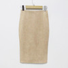 2018 Spring Gray Pink Women Suede Midi Pencil Skirts Causal High Waist Sexy Stretch Ladies Office Work Wear Saia