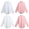2018 Spring Elegant Ladies Blouses Plus Size 3XL 4XL 5XL Women Loose Shirt Solid Tunics Long Sleeve Pocket Casual Top Large Size